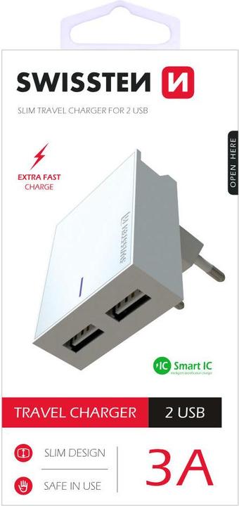 Actual product image Swissten Travel Charger Smart IC (15 W)