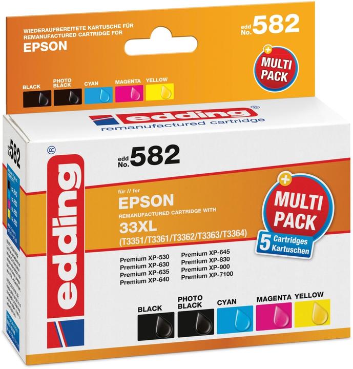 Etichetta energetica Edding Cartuccia d'inchiostro La cartuccia della stampante sostituisce 33XL/T3351/T3361/T3362/T3363/T3364 (M, C, Y, FC)