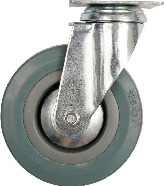 Image du produit Toya Roulette pivotante avec caoutchouc gris 100 mm 87363