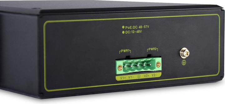 Produktbild Digitus Industrieller 4-Port Gigabit PoE+ Switch mit 2 x SFP Uplink (4 Ports)