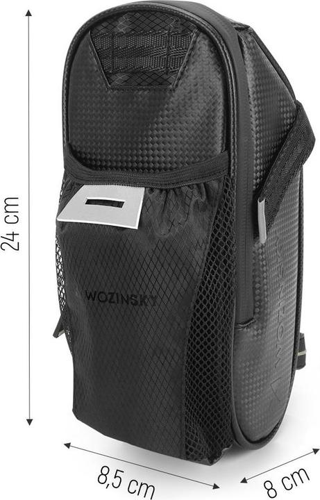 Actual product image Wozinsky bicycle saddle bag 1.5 l black (WBB20BK) (1.50 l, Frame bag)