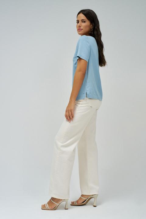 Image du produit Salsa Jeans Kurzarmbluse Lightdenim Blouse Metalic Detail (XS)