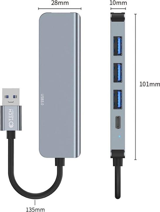 Actual product image Tech-Protect HUB V0 (USB-A, 5 Ports)