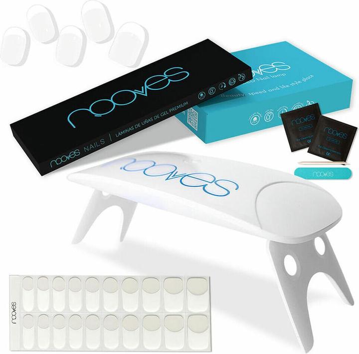Immagine prodotto Nooves PREMIUM Gel Nail Sheets Case con lampada per unghie UV/LED portatile da 8W - Confezione da 5