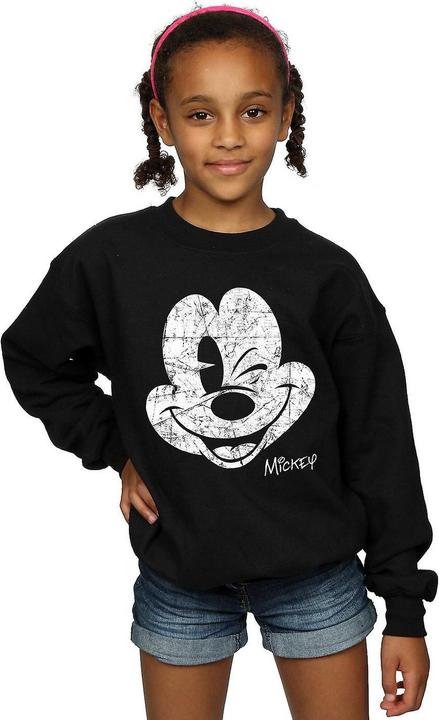 Disney Mädchen Mickey Mouse Gesicht Baumwoll Sweatshirt