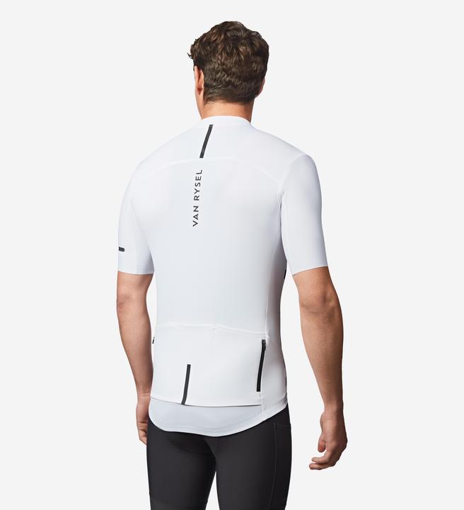 Image du produit Van rysel Maillot vélo route manches courtes été ajusté homme - EDR 2 blanc marinière (L)