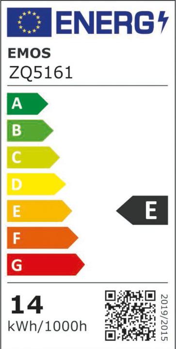 Etichetta energetica Emos ZQ5161 Lampadina LED E27 (E27, 14 W, 1521 lm, 1 x, E)