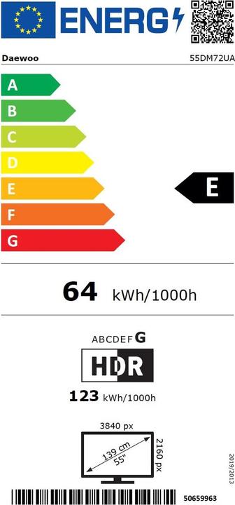 Energie-Label Daewoo 55DM72UA (55", LED, 4K)