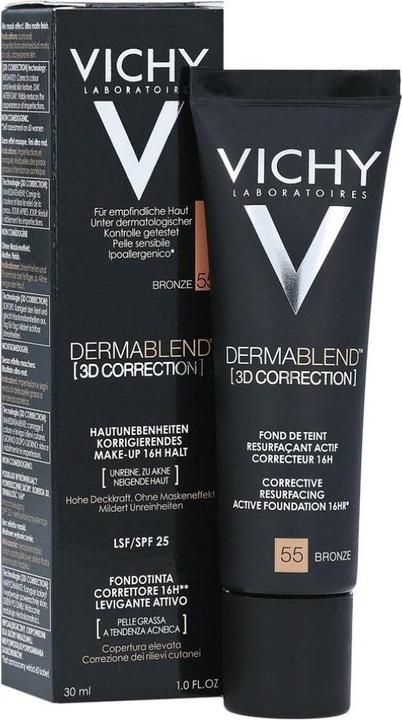 Actual product image Vichy DERMABLEND 3D CORRECTION fond de teint resurfaçant #55-bronz (55-bronz)