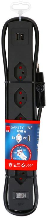 Image du produit Max Hauri ligne de sécurité (5 x, Type 13, USB-A, 2 m)