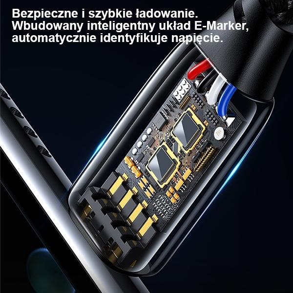 Actual product image Usams Charging Cable Type-C to Type-C - Black (2 m, USB 3.2 Gen 1, 240 W)