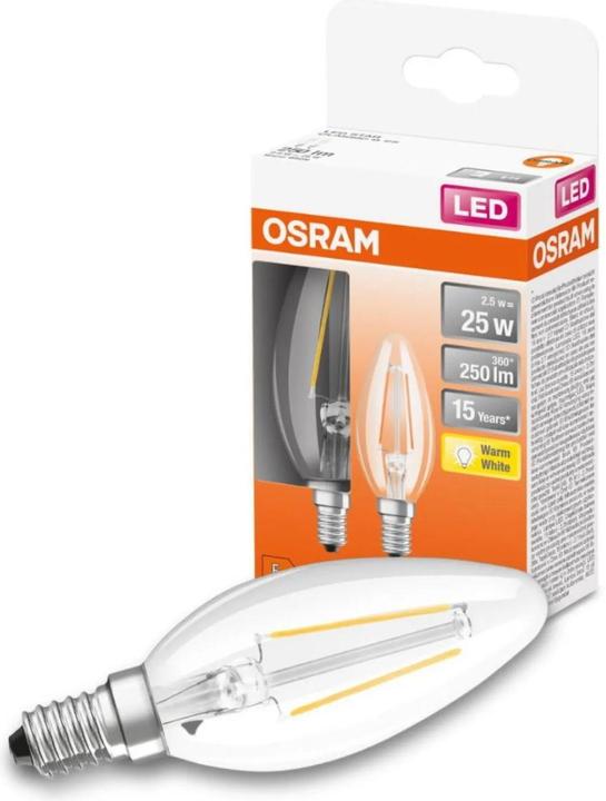 Produktbild Osram Led Retrofit Classic B (E14, 2.50 W, 250 lm, 2 x, F)