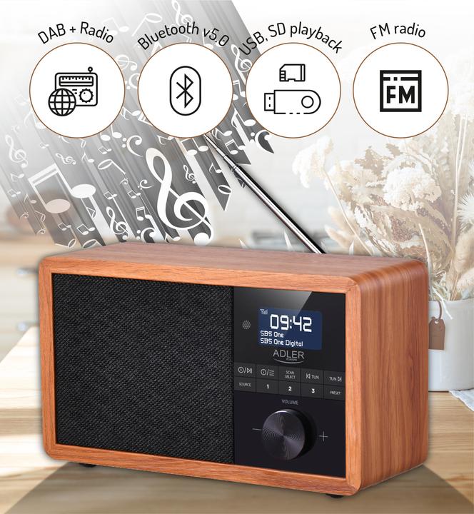 Immagine prodotto Adler AD 1184 (FM, DAB, AM, Bluetooth)