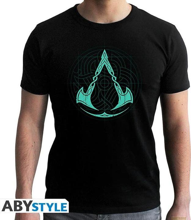ABYstyle ASSASSINS CREED - Tshirt - Valhalla Crest - man SS black - new fit (M)