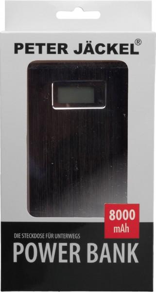 Peter Jäckel Powerbank BIG POWER 8000mAh Black, mit LED Anzeige und 2 Ports