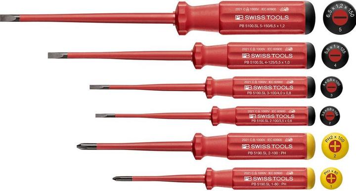 Produktbild PB Swiss Tools Schraubenziehersätze (Schlitzschrauben, Phillipps-Kreuzschlitz (PH))