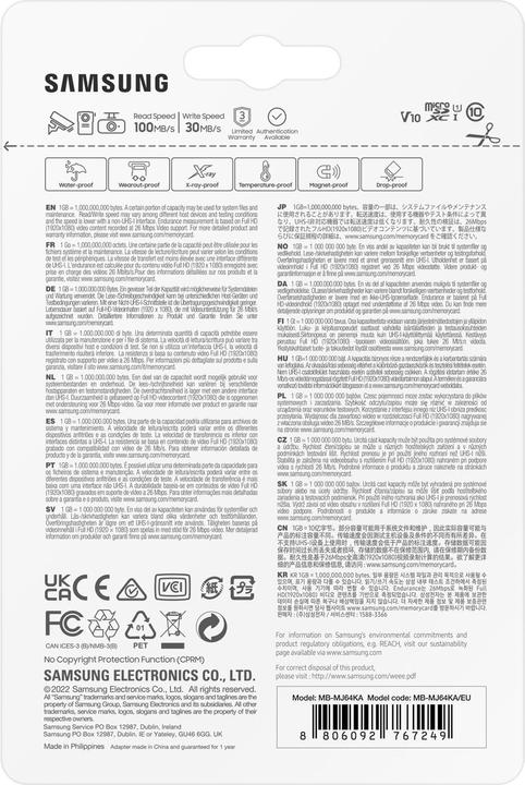 Productafbeelding Samsung PRO Endurance (64 GB, microSDXC, U1, UHS-I)