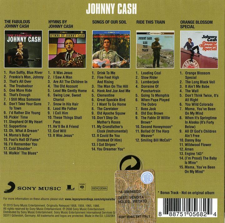 Actual product image Johnny Cash - Original Album Classics, 5CD (Johnny Cash, 2015)