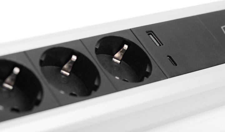 Produktbild Digitus Home & Office Steckdosenleiste 3-fach mit 1 x USB-C™ / 1 x USB A Anschluss (1.50 m)