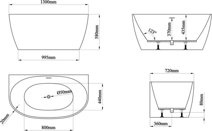 Produktbild Shower Design Amosari (167 l, 72 cm, 130 cm)