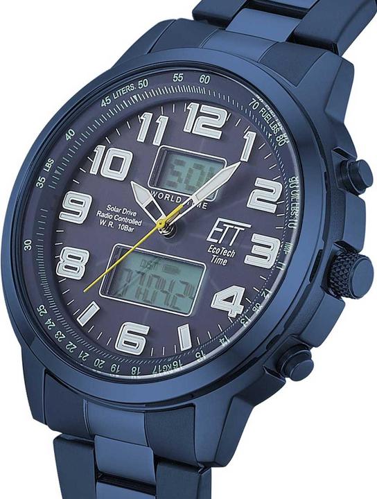 Actual product image ETT EGS-11445-32M Solar Drive Radio Control Hunter II Mens Watch 48mm 10ATM (Radio-controlled clock, Analogue wristwatch, 48 mm)
