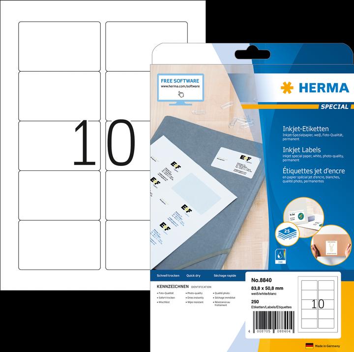 Produktbild HERMA Inkjet Etiketten A4