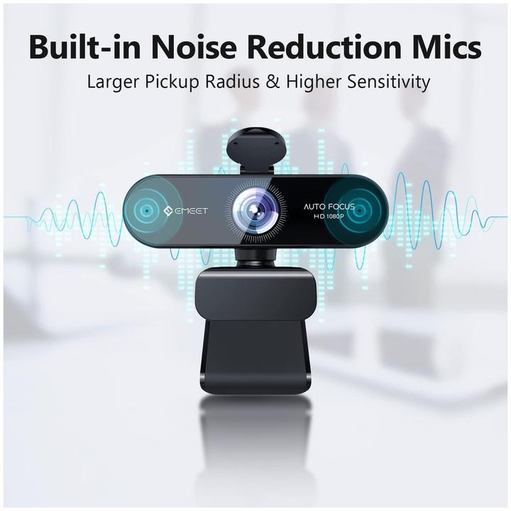 Produktbild EMeet Nova Webcam Full HD 1080P με Autofocus,Κάλυμμα και Διπλά Μικρόφωνα για Βιντεοκλήσεις