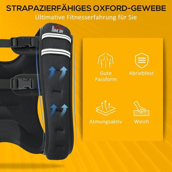 Image du produit Swisshandel24 Gilet lesté 5 kg réglable, musculation sable métallique noir 40x35cm (1 x 5 kg)