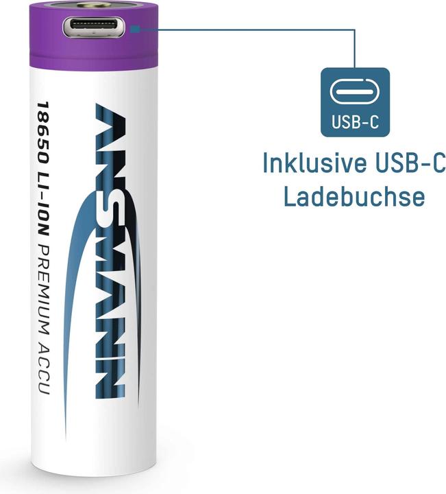 Immagine prodotto Ansmann Batteria agli ioni di litio 18650 (1 pz., 18650, 3400 mAh)