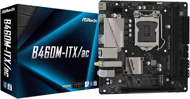 Produktbild AsRock B460M-ITX/ac, Intel B460 Mainboard - Sockel 1200 (LGA 1200, Intel B460, Mini-ITX)