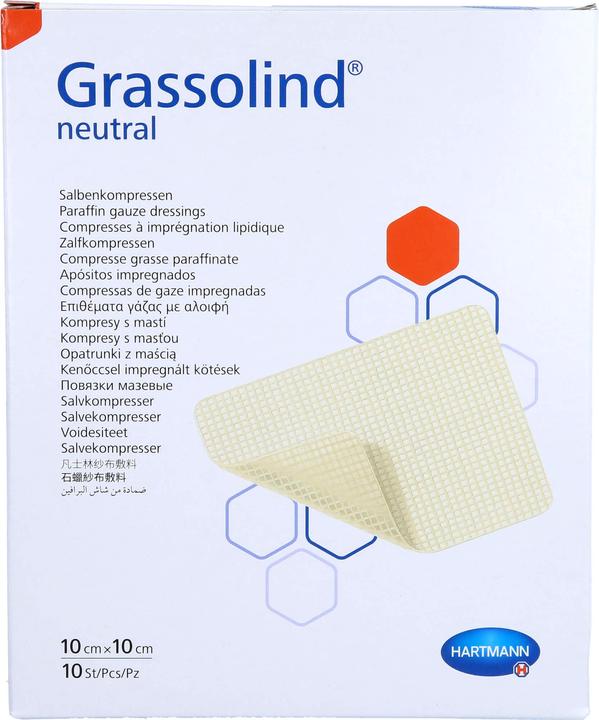 Produktbild Hartmann GRASSOLIND Salbenkompressen steril 10X10CM, 10 St KOM