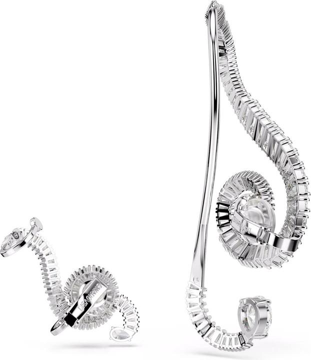 Actual product image Swarovski x Ariana Grande Ohrclips Asymmetrisches Design Kristallperle Baguette Schliff Weiss Rhodiniert (Swarovski Metal)
