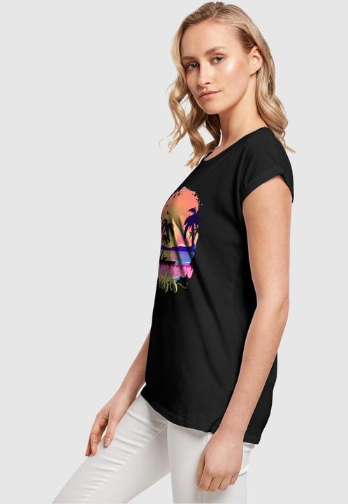 Actual product image Merchcode Ladies Summer Vibes Sunset Extended Shoulder Tee - 116527 (XL)