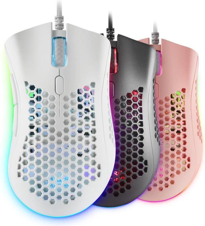 Produktbild Mars Gaming Souris Filaire Gamer Mmex RGB (Blanc) (Kabelgebunden)