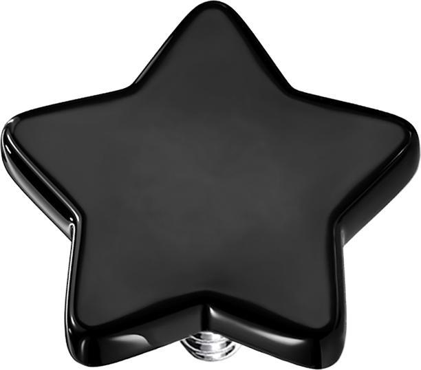 Star Piercing Dermal Anchor Stern schwarz (ohne Messing, Chirurgenstahl 316L)