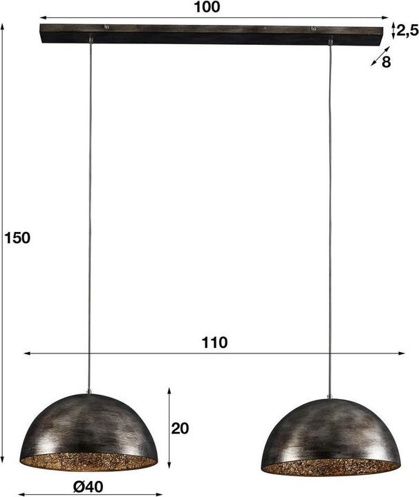 Produktbild famlights Gerda aus Metall in Silber und Spiegelglas (E27)