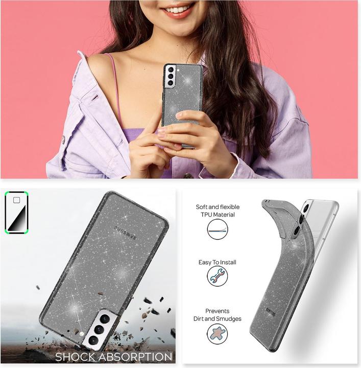 Immagine prodotto Nalia Custodia per cellulare Glitter (Samsung Galaxy S21+)