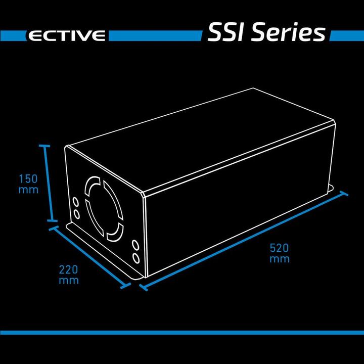 Actual product image Ective 2500W 24V to 230V Pure Sine Inverter SSI 25 with MPPT Charge Controller