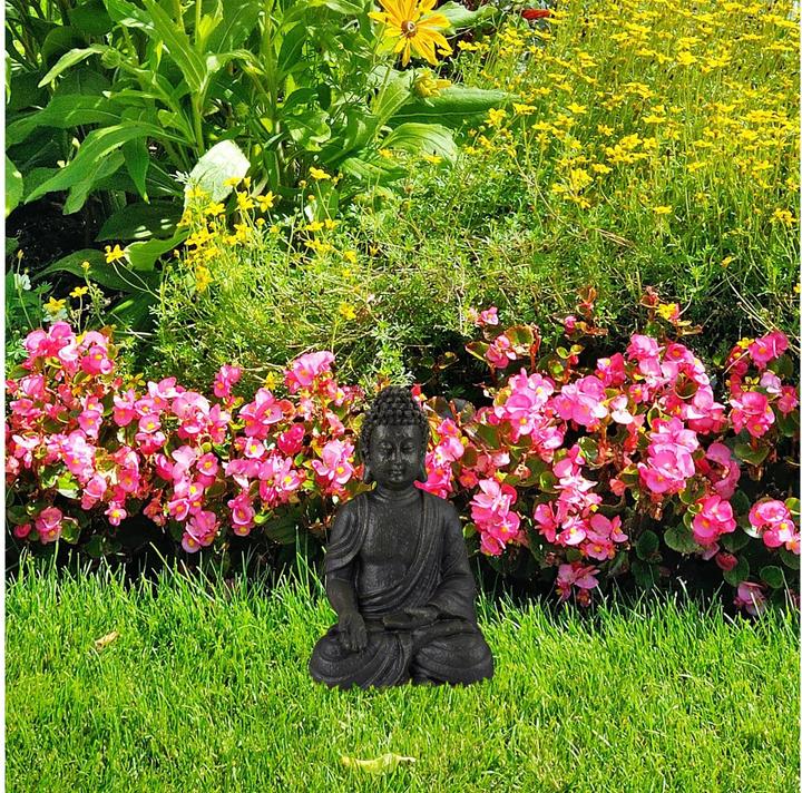 Actual product image Relaxdays Sitting Buddha Figurine, 30 cm (16.5 x 23 x 13.5 cm)