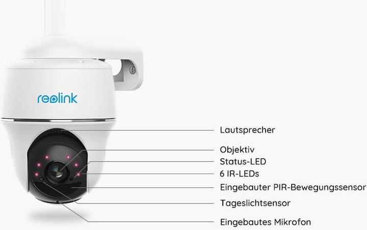 Image du produit Reolink Argus PT GO avec panneau solaire et mémoire de 16 Go (1920 x 1080 Pixels)