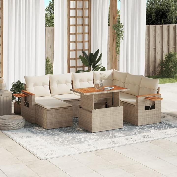 Actual product image VidaXL Garden furniture Sofa set Garden set 8-piece garden seating group Beige
