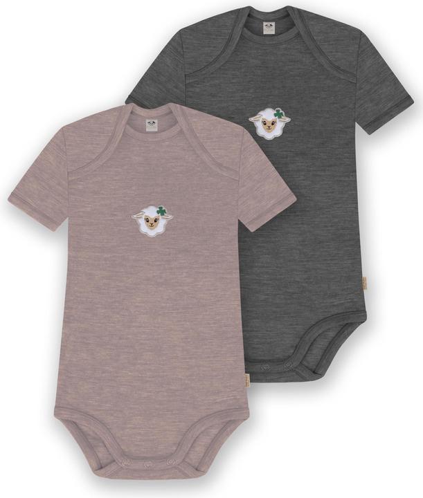 Normani 2er Set Baby Merino Body Kurzarm „Tauranga" - 9297