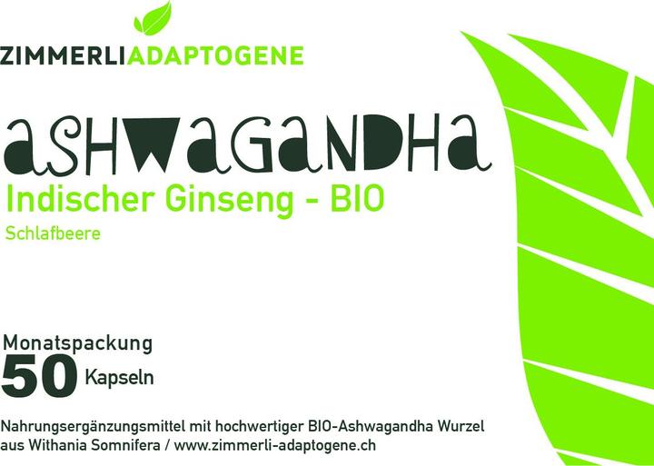 Image du produit Zimmerli Adaptogene Ashwagandha en gélules (BIO) 50 gélules (1 pièce(s), Capsules, 25 g)