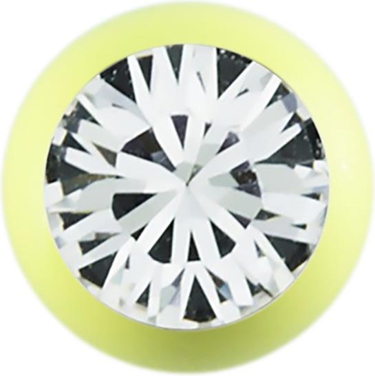 Star Piercing Micro Kugel pastellgelb mit Swarovski silber (Chirurgenstahl 316L, ohne Messing)