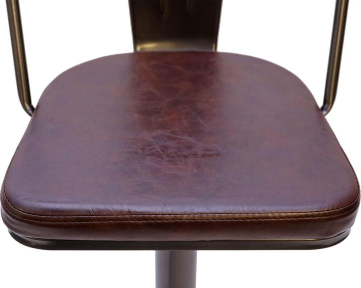 Produktbild Swisshandel24 2x Barhocker, Tresenhocker Barstuhl, höhenverstellbar drehbar Industrial Kunstleder vintage schwarz-