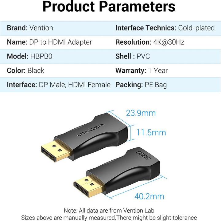 Produktbild Vention Display Port zu (HDMI, 5.80 cm)