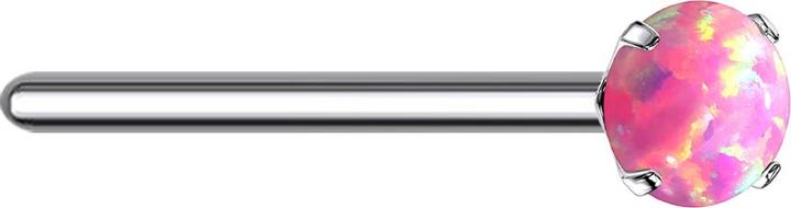 Star Piercing Nasenstecker biegen silber Opal pink gefasst (ohne Messing, Titan G23)