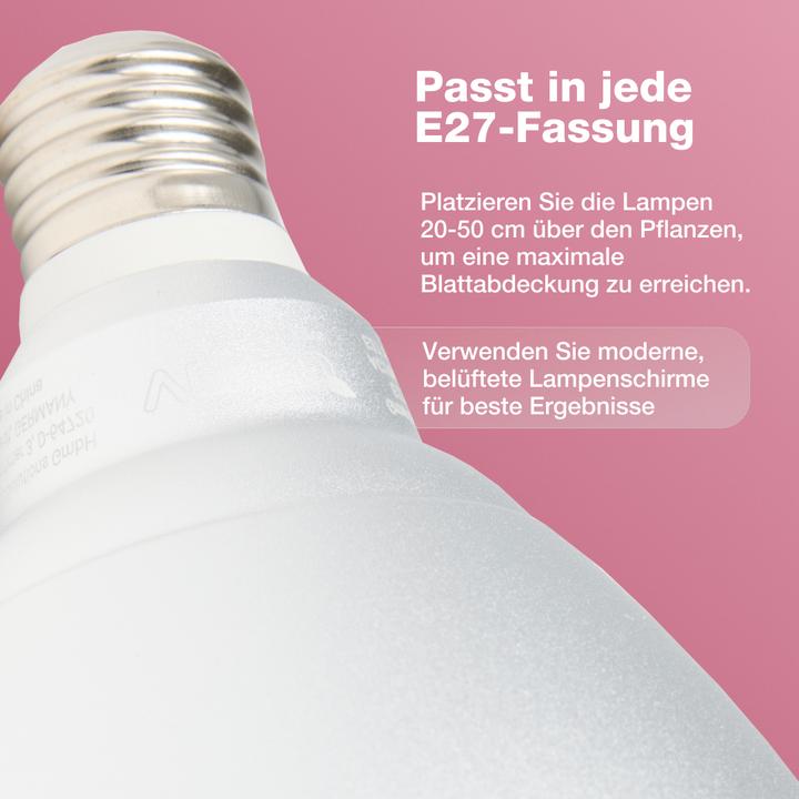 Actual product image Venso EcoSolutions E27 "Cultura" plant lamp 15W 60 °, improved photosynthesis and higher chlorophyll (LED)