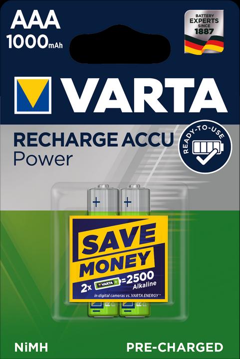 Varta Ricarica Accu Power (2 pz., AAA, 1000 mAh)