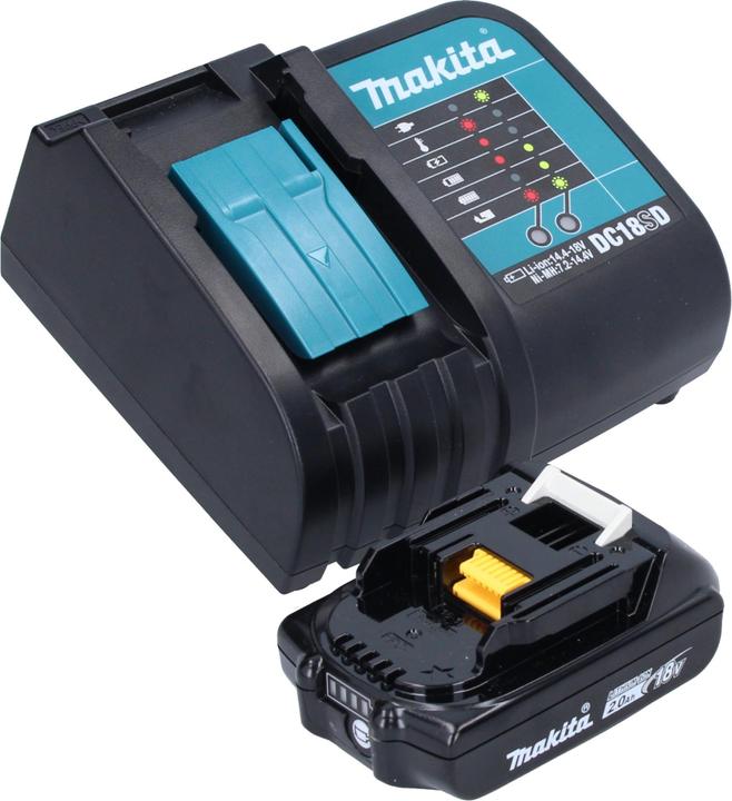 Produktbild Makita DCL 281 FSA1W Akku Staubsauger 18 V weiss Brushless + 1x Akku 2,0 Ah + Ladegerät